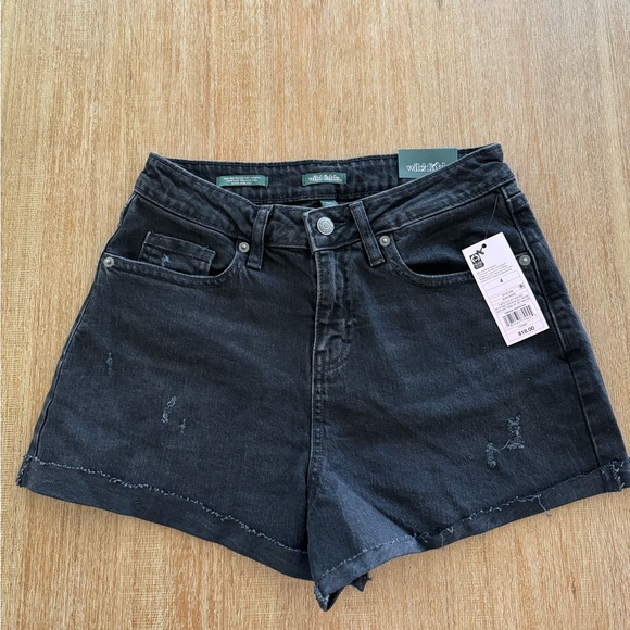 wild fable Pants - Women's High-Rise Rolled Cuff Jean Shorts - Wild Fable Black 4